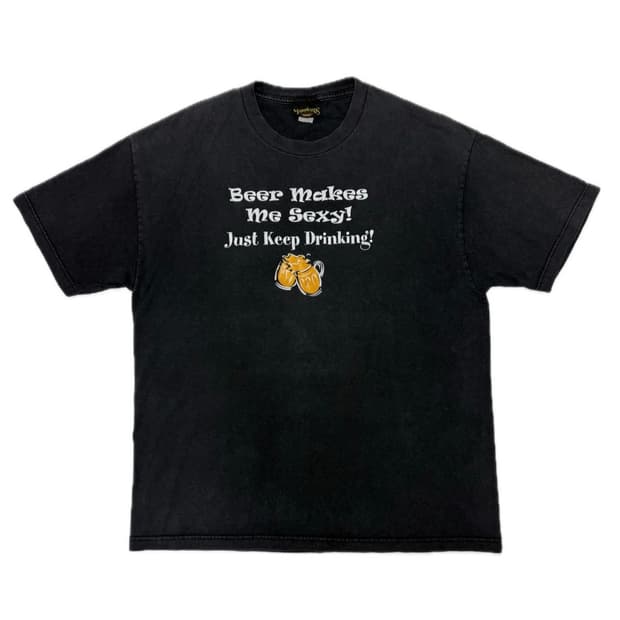 빈티지 슬로건 반팔 티셔츠 