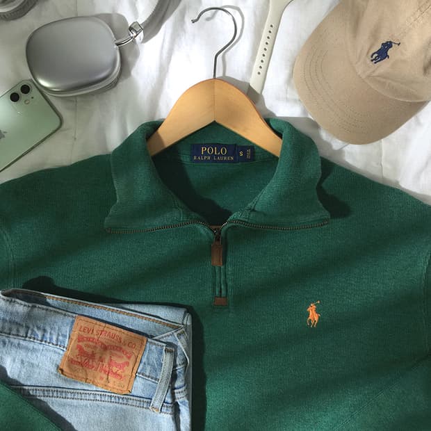 (MAN) 폴로랄프로렌 반집업 스웻맨투맨 L