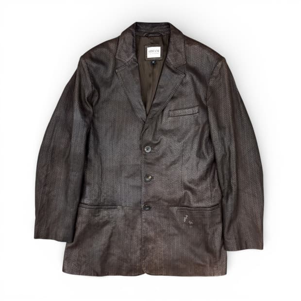 아르마니 꼴레지오니 레더 블레이저