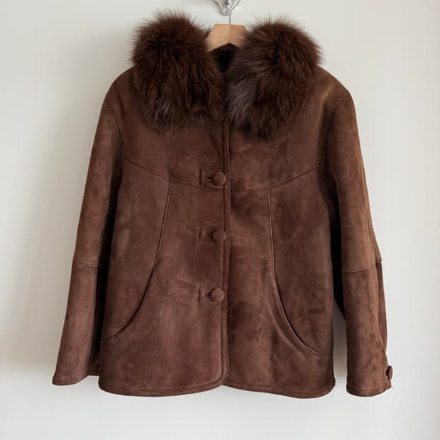 Pre owned 리얼 퍼 무스탕(양가죽, 양털, 모피)