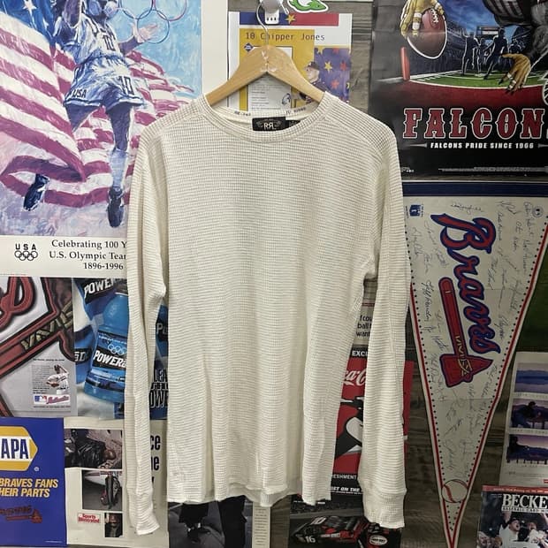 RRL 더블알엘 텍스쳐드 크루넥 페이퍼 화이트