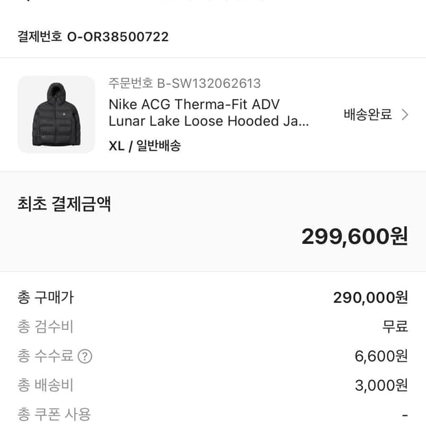 나이키 ACG 써마핏 루나 레이크 후드 자켓 XL