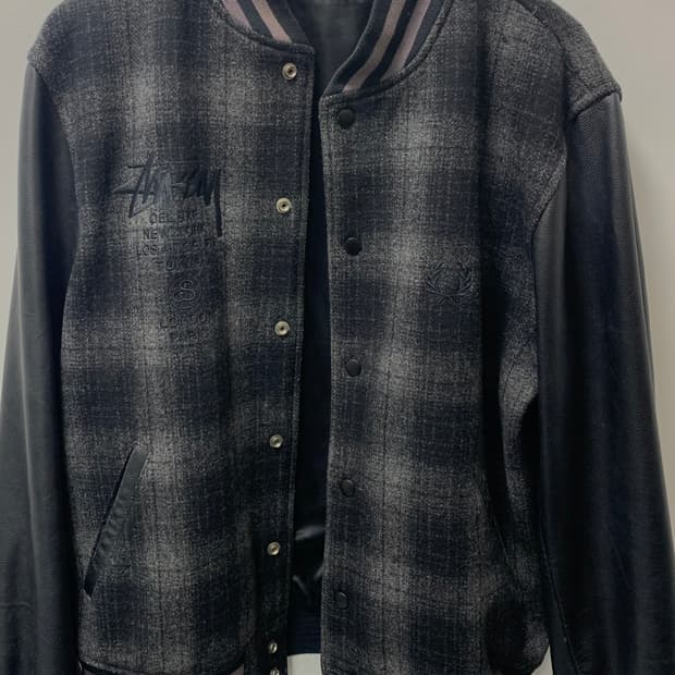 Stussy x Fred Perry Plaid Varsity Jacket