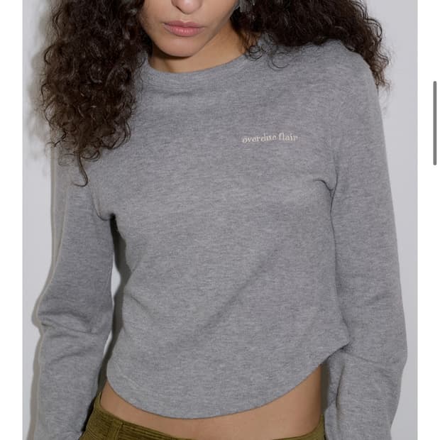 오버듀플레어 라인크롭 티셔츠 (오버듀플레어 롱슬리브)