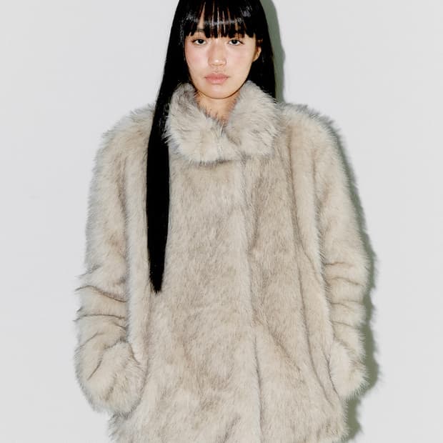 FLUFFY MIX FUR JACKET, LIGHT GRAY