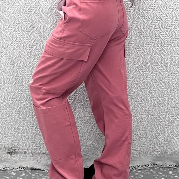 네스티킥 빈티지 스트릿 Y2K 딸기우유 코랄 카고팬츠 L C10723