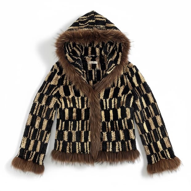 Vintage rex fur hood jacket (Y2K mood)