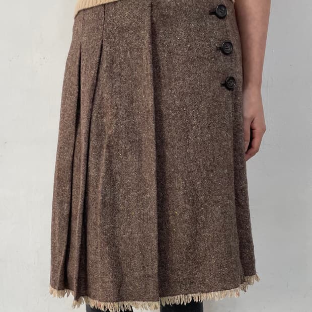 vintage 브라운 랩 스커트