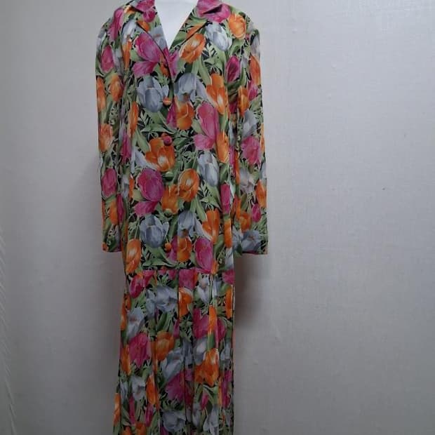 일본빈티지 MABUCHI 플로랄 롱원피스 아사면소재 고퀄리티 여성77
원