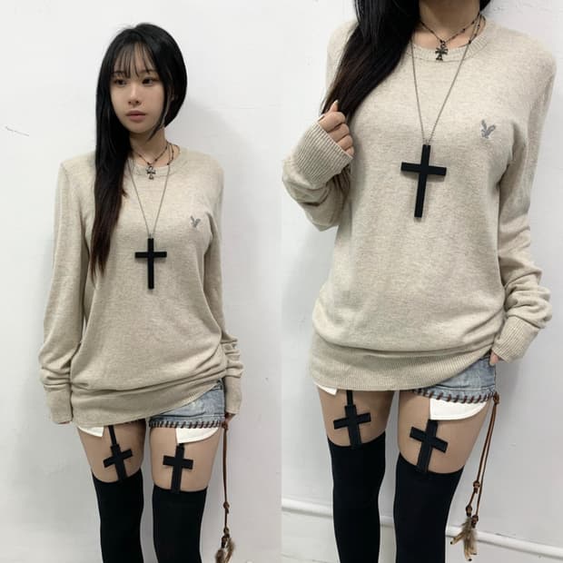 [AMERICAN EAGLE] 아메리칸 이글 y2k 베이지 니트