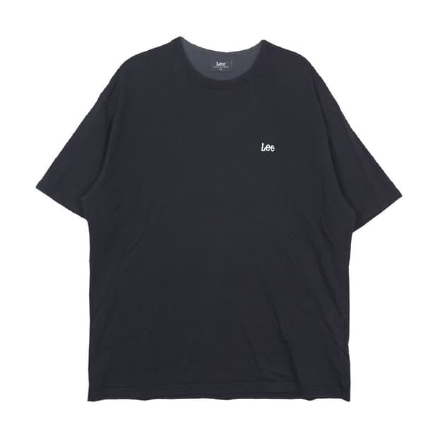 Lee 블랙 스몰 로고 오버핏 반팔티 XXL