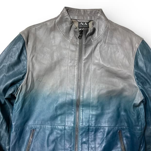 아르마니 익스체인지 투톤 가죽 자켓 M