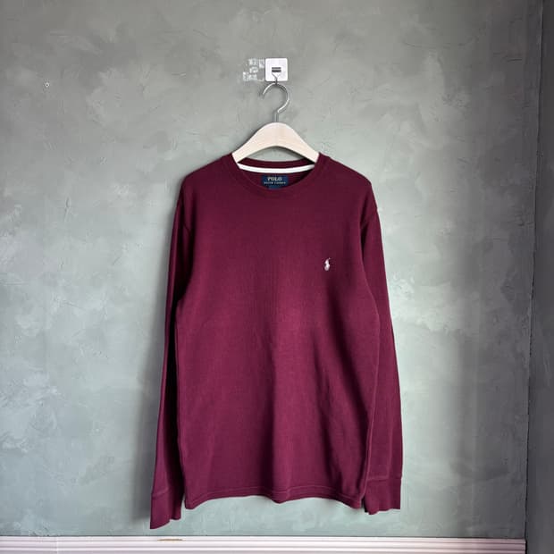 폴로 랄프로렌 와플 롱슬리브 버건디
