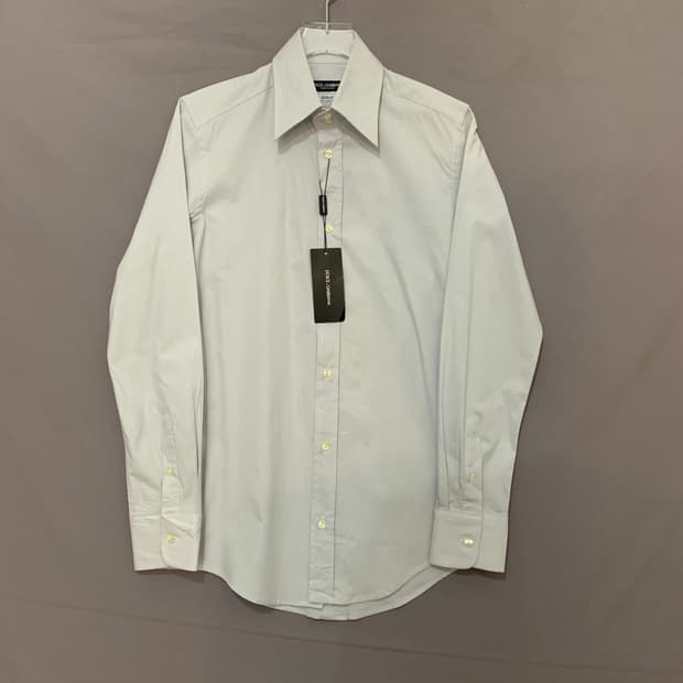 새상품 38 돌체앤가바나 골드핏 스판 블루 드레스 셔츠