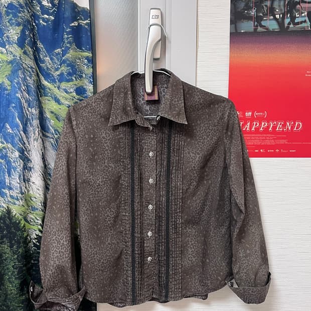 [vintage] 호피 레이스 셔츠