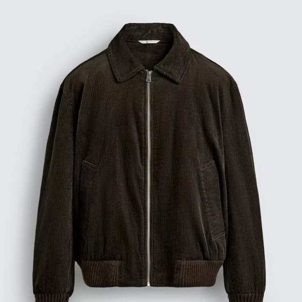 자라 코듀로이 패딩 점퍼 m