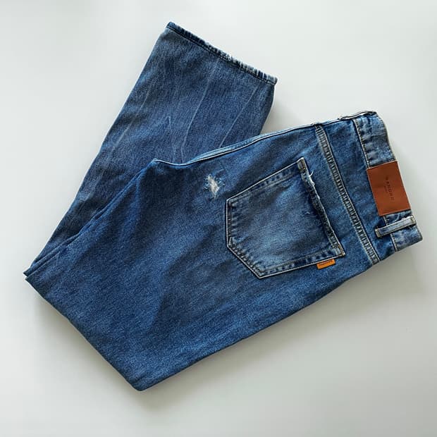 Sandro Washed Destroyed Denim Pants