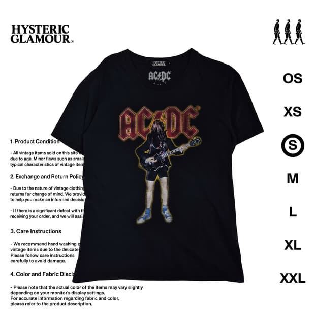 히스테릭글래머 X AC/DC 그래픽 티셔츠 S사이즈