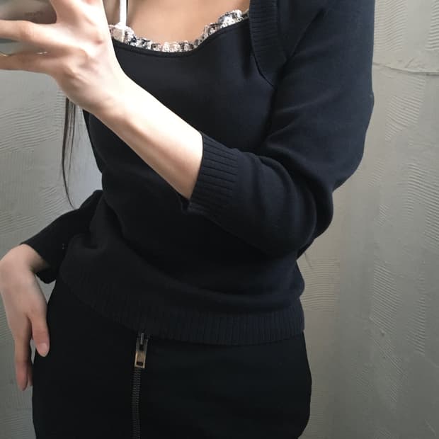 Burberry 버버리 블랙 레이어드 롱슬리브