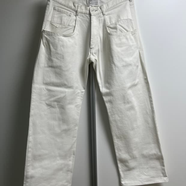 마르지엘라 콘트라스트 세미 부츠컷 와이드 팬츠