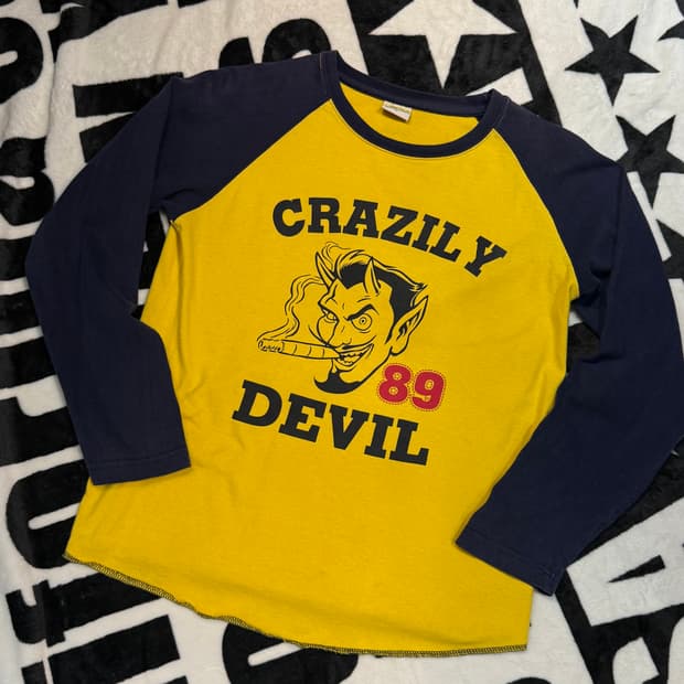 CRAZILY DEVIL 배색 롱슬리브