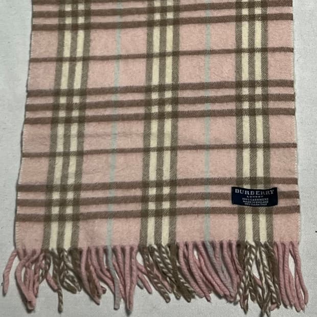 OS 버버리 핑크 노바체크 캐시미어 머플러