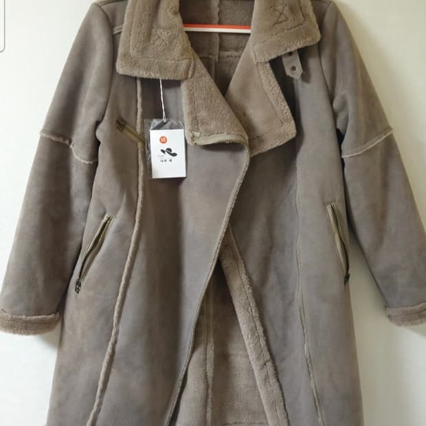 무스탕 롱 코트 M 새상품급