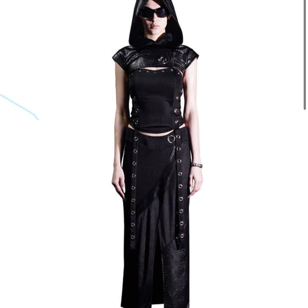 kimyo PUNCHING SET-UP WRAP SKIRT Bl