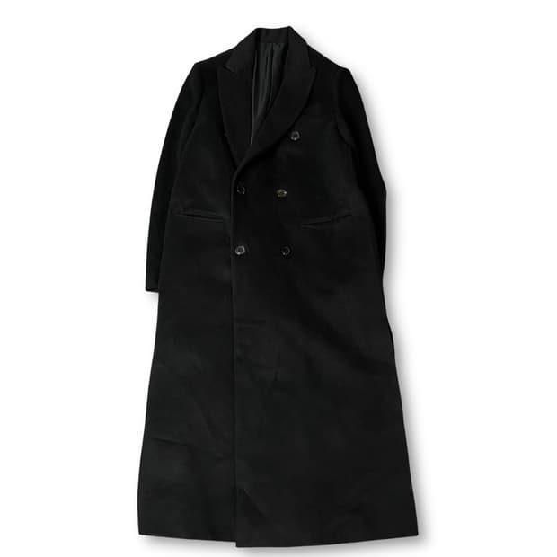 데꼬로소 블랙 울 캐시미어 더블 롱 코트 XL