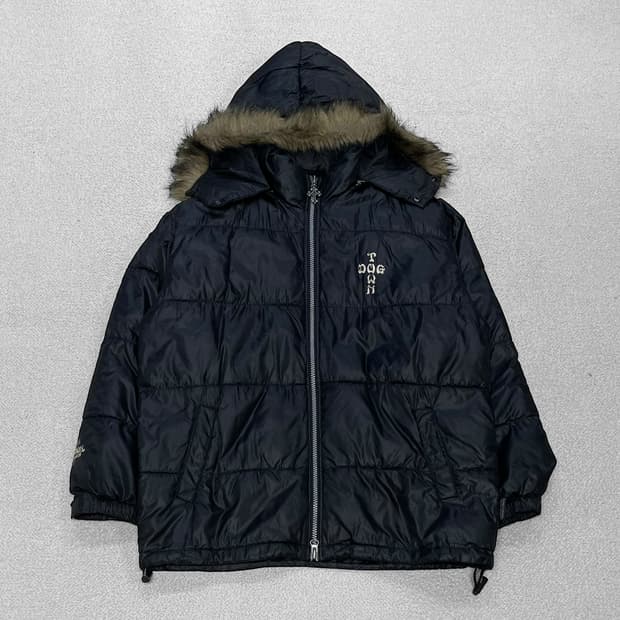 도그타운 Dog town 블랙 드래곤 자수 패딩 자켓 블랙