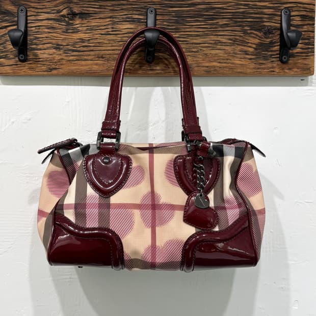 Burberry 버버리 하트 체크 PVC 보스턴 토트백