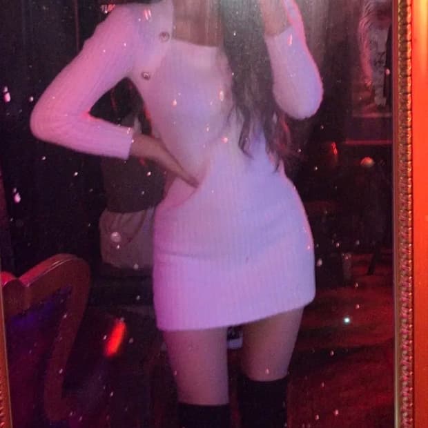 갸루 금장 니트 원피스 오네갸루 d.i.a깔 베메클