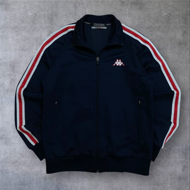 카파 스몰 로고 사이드 라인 네이비 트랙탑