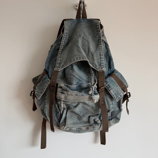 Pre owned 데님 3포켓 백팩