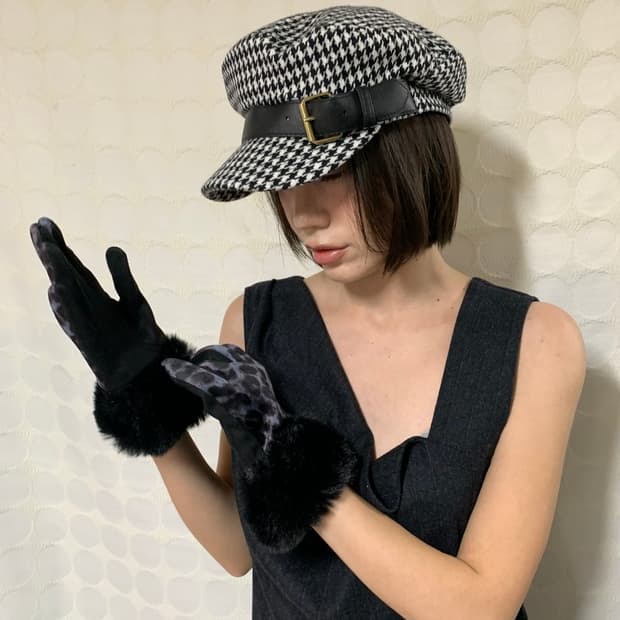 레오파드 벨벳 장갑