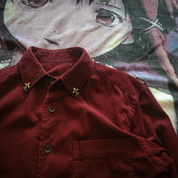 '00s Fleur de lis Stud Corduroy Shirt