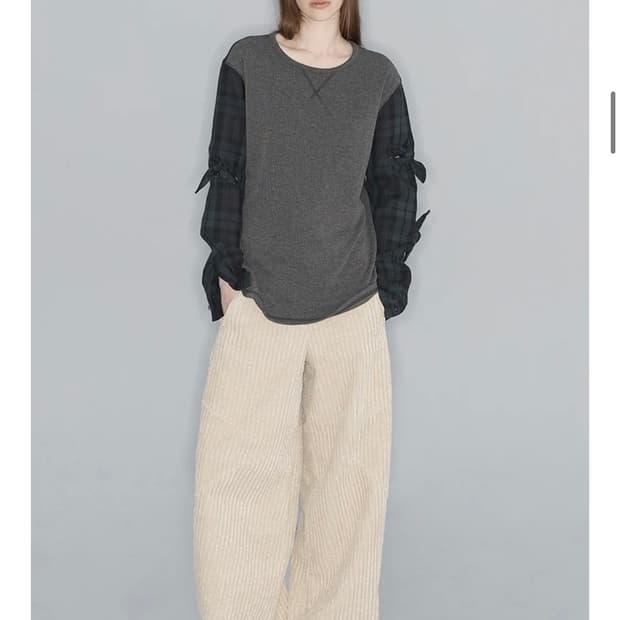 오픈와이와이 코듀로이 와이드레그 팬츠 버건디