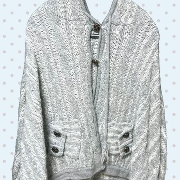 빈티지 모리 케이프 니트 망토