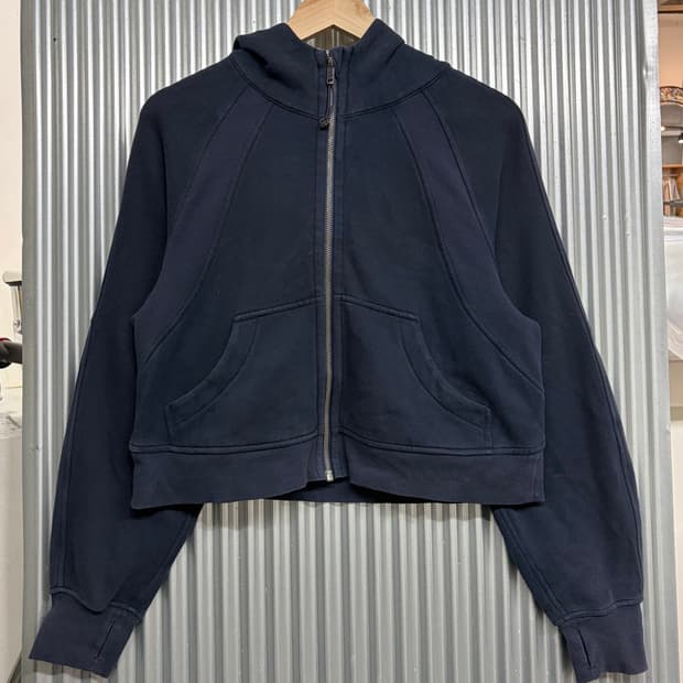 [XS/S] 룰루레몬 LULULEMON 네이비 크롭 후드 집업 6.9