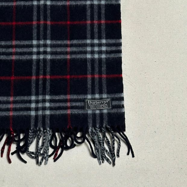 OS 버버리 네이비 캐시미어 머플러