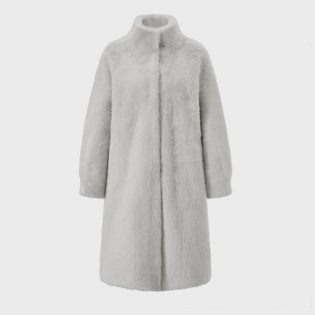 새상품) 인조 밍크 롱 코트 에코 퍼 밍크 여성 롱코트