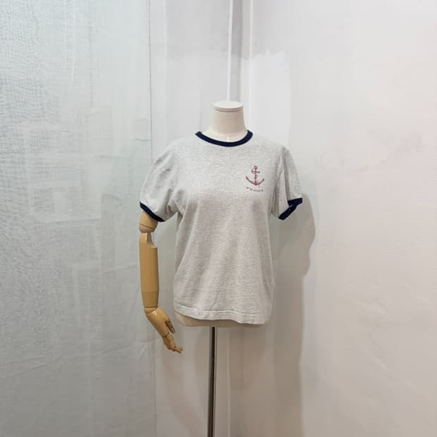 토마스모어 멜란지그레이 링거반팔티 반소매티 4707