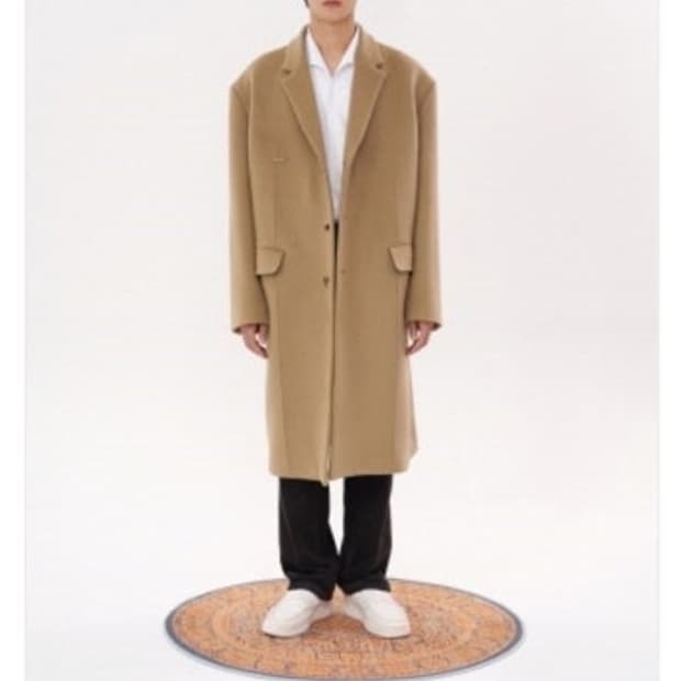 Stu 3버튼 카멜싱글코트 L