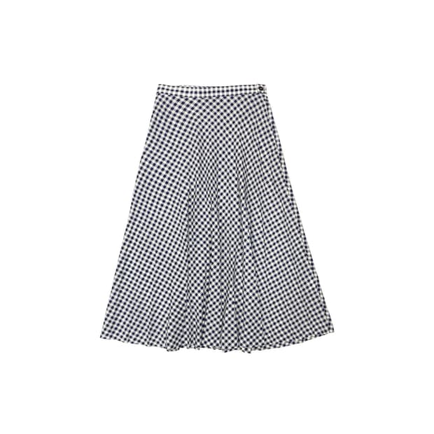 Beams Boy Gingham Check Flare Skirt