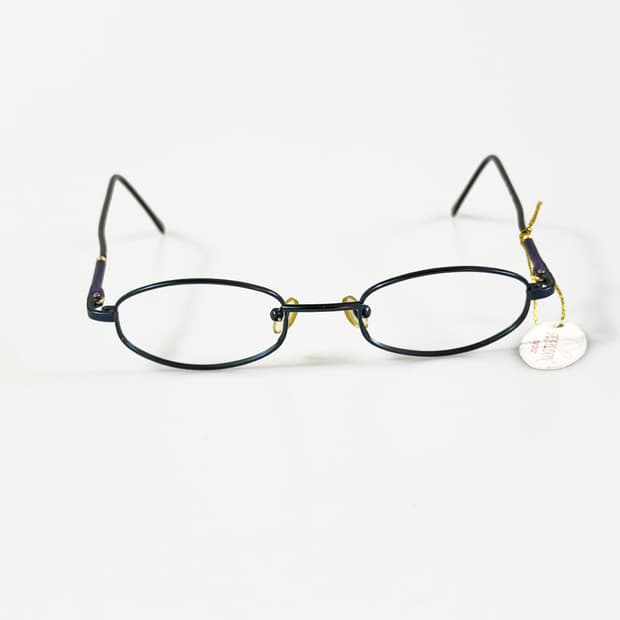 SEFILDON 네이비 슬림 오벌 메탈 스퀘어 빈티지 안경