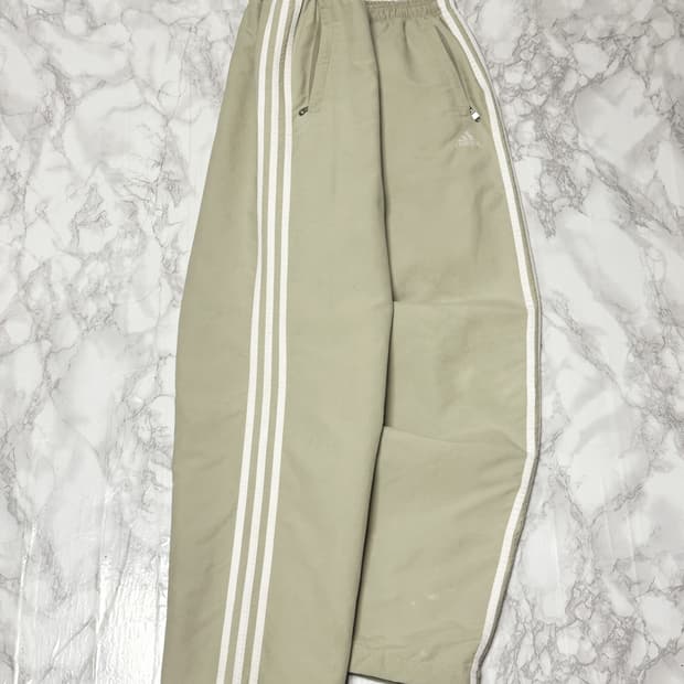 아디다스 삼선 오트밀베이지 트랙팬츠 바람막이 와이드 바지