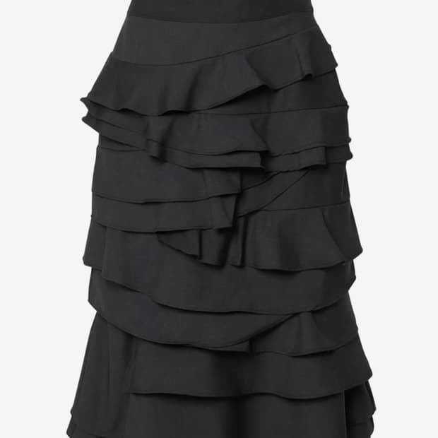 플레어업 Faye Frill Midi Skirt black 1