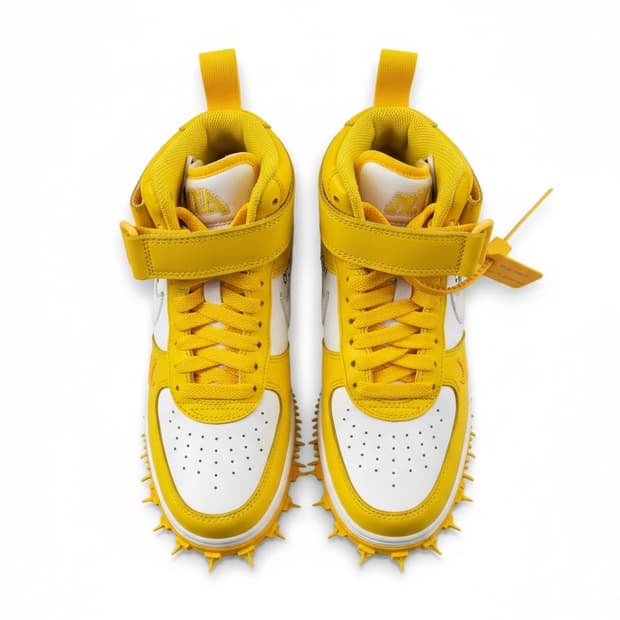 나이키 X 오프화이트 에어포스1 미드 옐로우 230