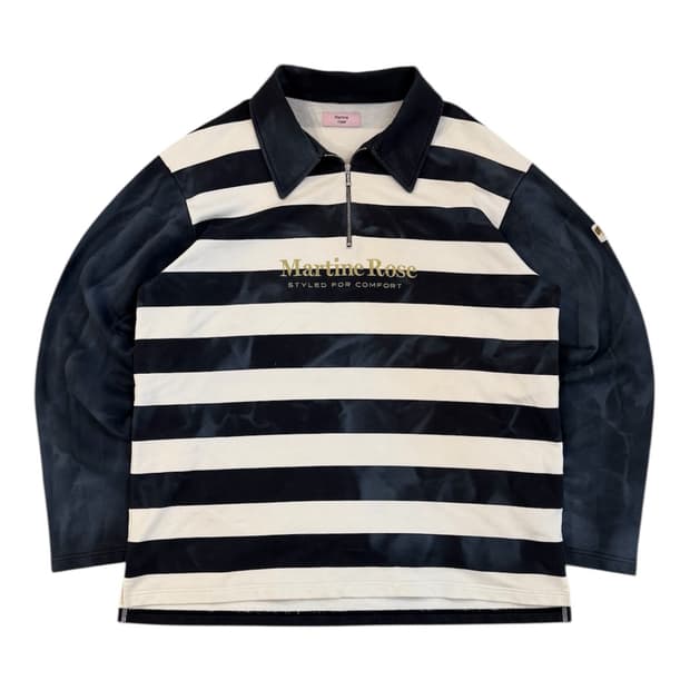 마틴 로즈 스트라이프 반집업 럭비 카라 스웨트셔츠