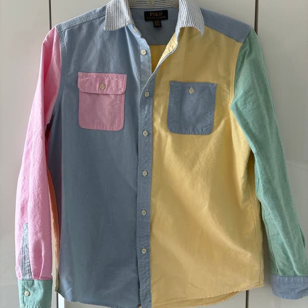 폴로 랄프로렌 멀티 컬러블록 옥스포드 셔츠